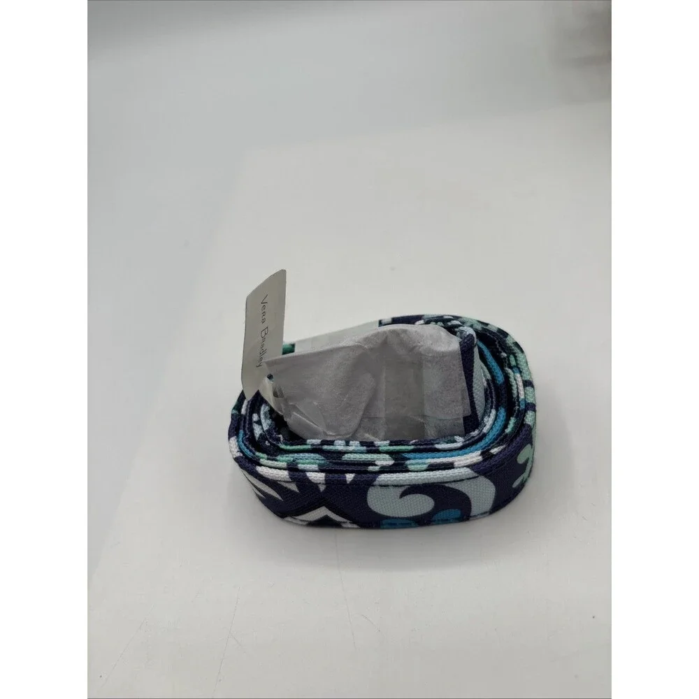 VERA BRADLEY Wide Lanyard Blue Island Medallion Nurse Key Ring Lobster Clasp NWT